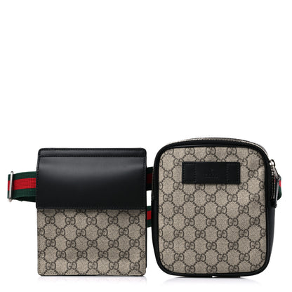 Gucci GG Supreme Monogram Web Belt Bag Black 1 of 13