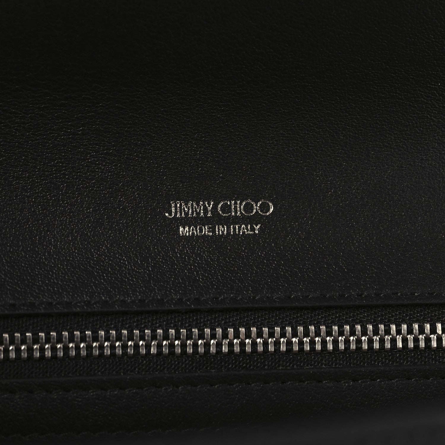 Jimmy Choo Smooth Calfskin Crystal Embellished Chain Wallet Black 6 of 10