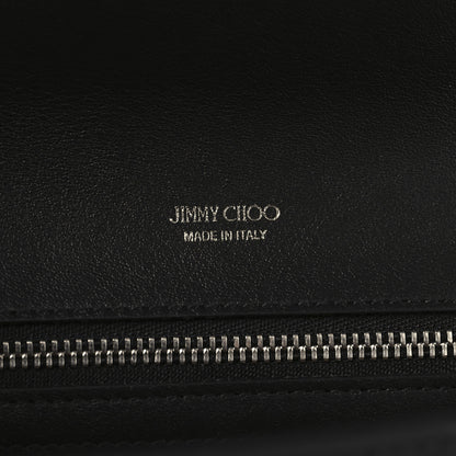 Jimmy Choo Smooth Calfskin Crystal Embellished Chain Wallet Black 6 of 10