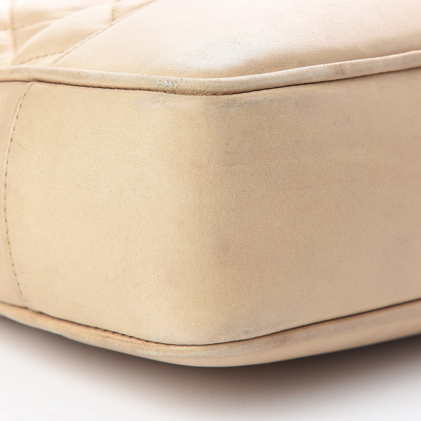 Lambskin Quilted Shopping Tote Beige