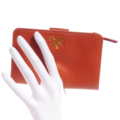 Prada Saffiano Metal Compact Wallet Rame 2 of 8