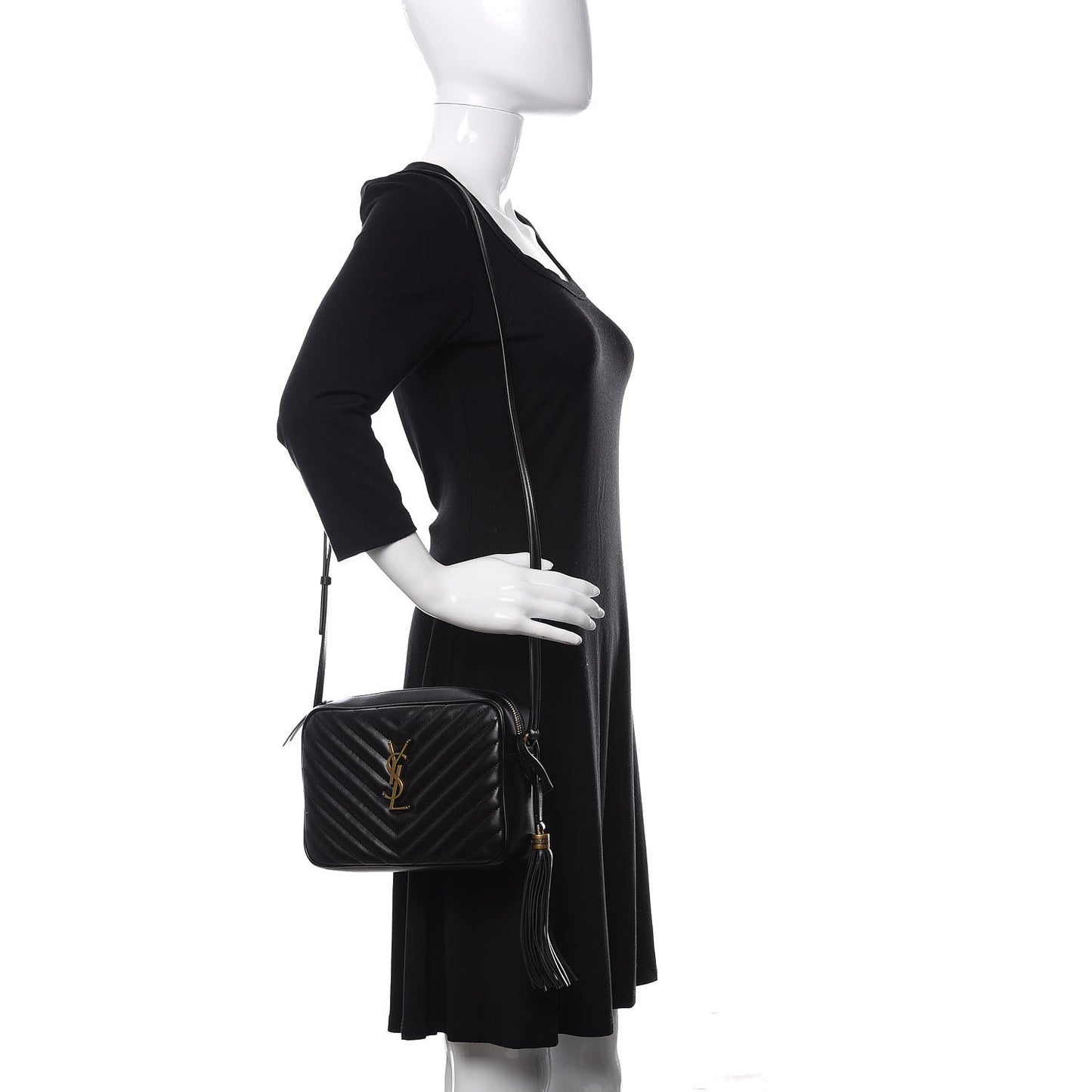 Calfskin Matelasse Monogram Lou Camera Bag Black