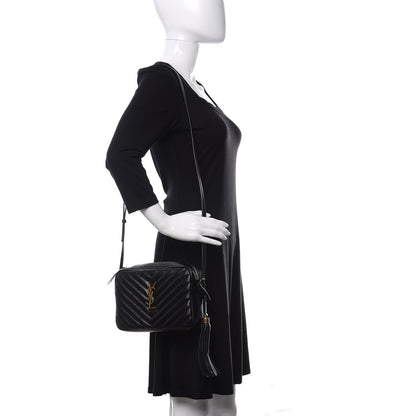 Saint Laurent Calfskin Matelasse Monogram Lou Camera Bag Black 2 of 10