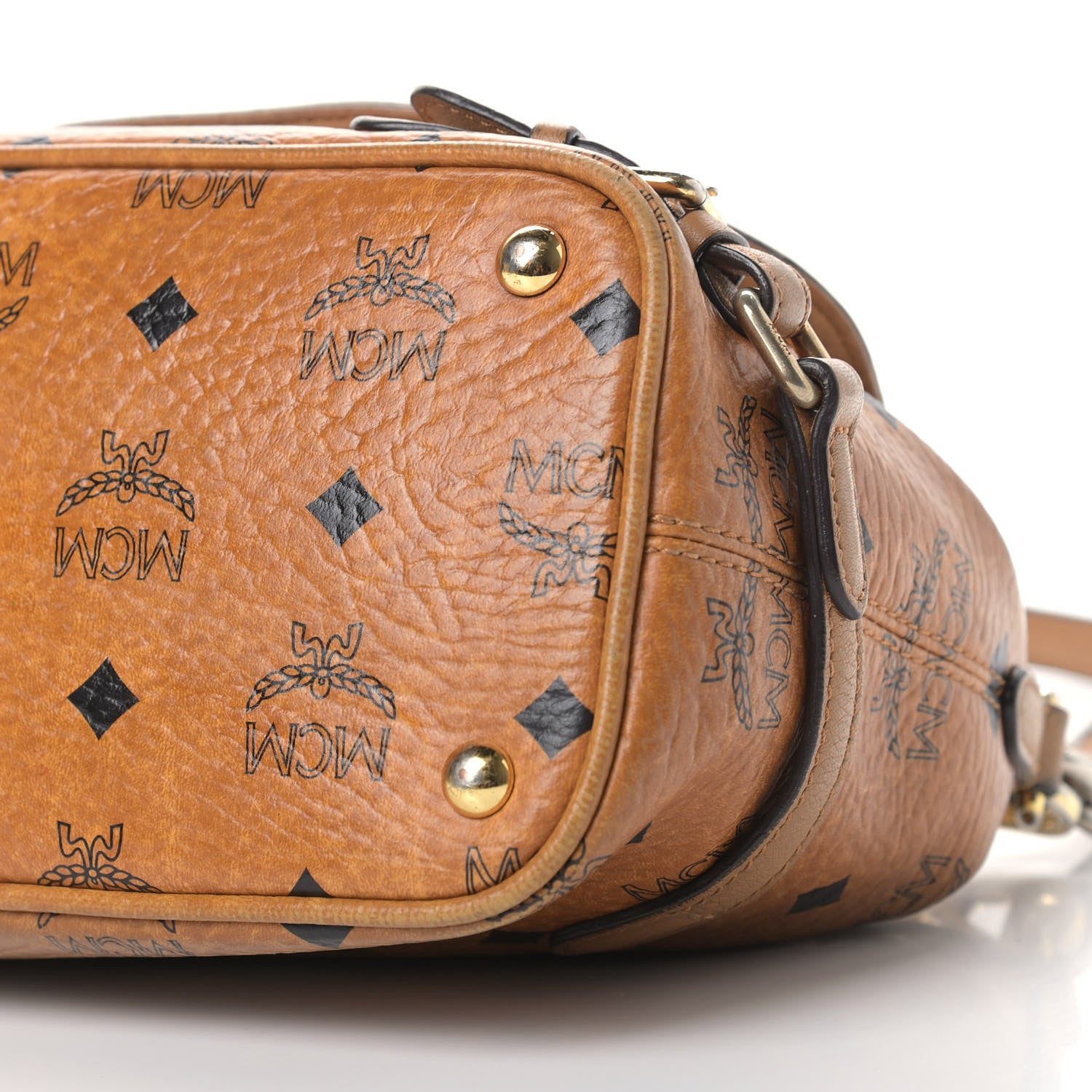 MCM Visetos Crossbody Flap Messenger Cognac 8 of 11
