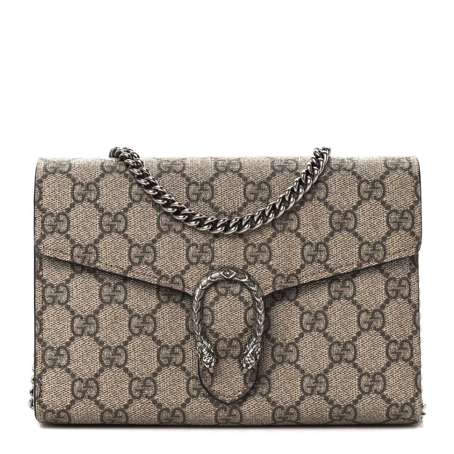 Gucci GG Supreme Monogram Mini Dionysus Chain Wallet Beige Black 1 of 14