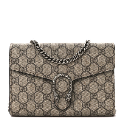 Gucci GG Supreme Monogram Mini Dionysus Chain Wallet Beige Black 1 of 14