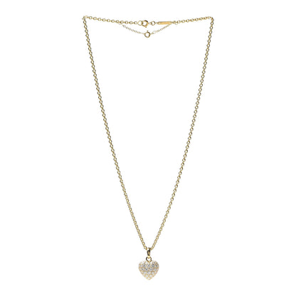 Cartier 18K Yellow Gold Diamond Large Heart Paved Pendant Necklace 3 of 8