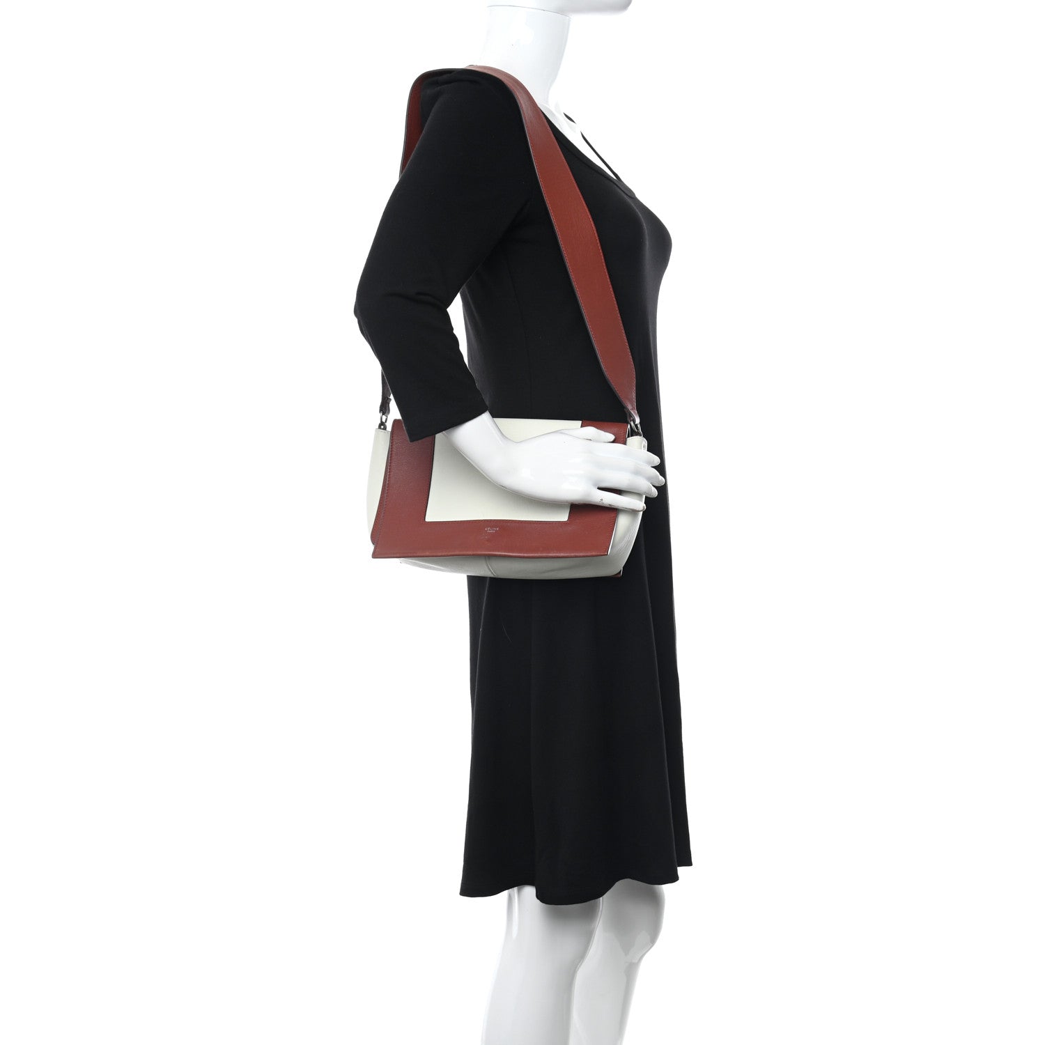 Celine Shiny Smooth Calfskin Medium Frame Shoulder Bag Maple White 2 of 11