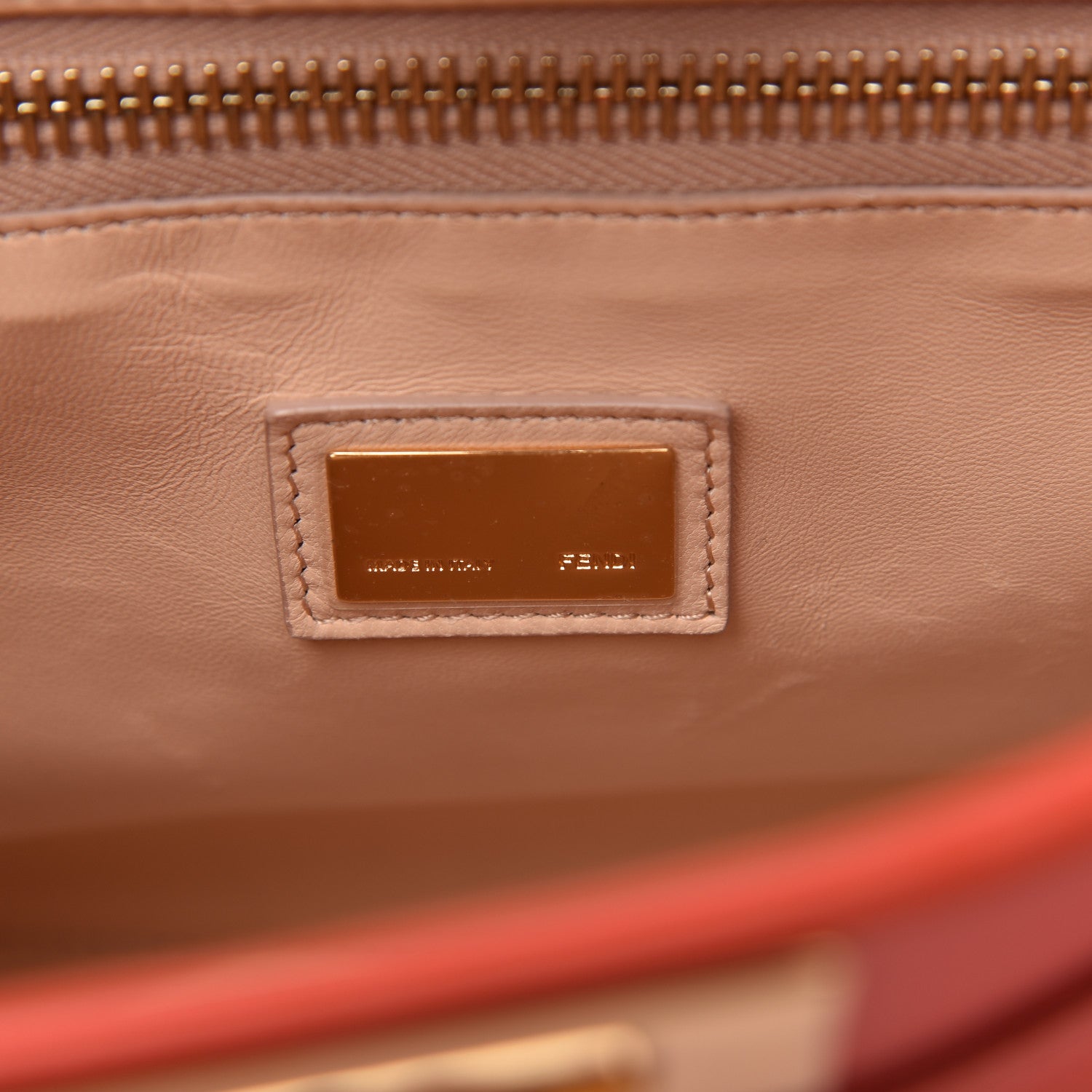 Fendi Vitello Morgan Shiny Nappa Medium Peekaboo Iconic Satchel Papavero 8 of 8