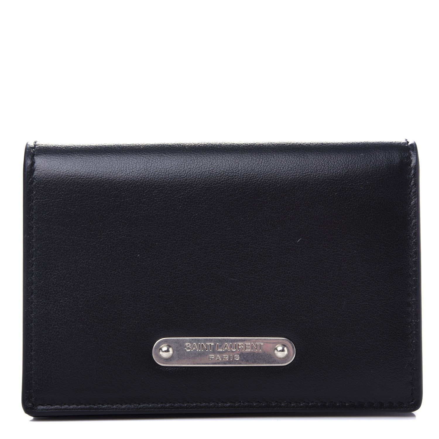 Saint Laurent Smooth Calfskin Credit Card Holder Black 1 of 7