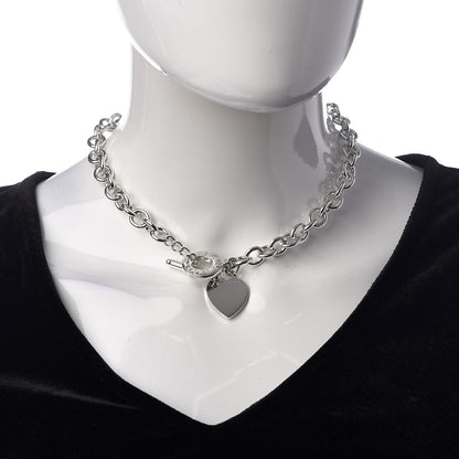 Tiffany Sterling Silver Heart Tag Toggle Necklace 2 of 4