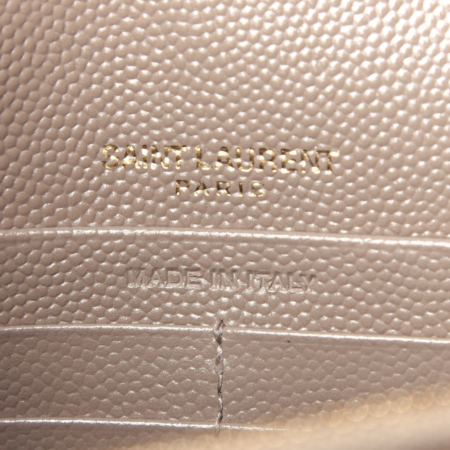 Grain De Poudre Matelasse Chevron Monogram Envelope Chain Wallet Dark Beige