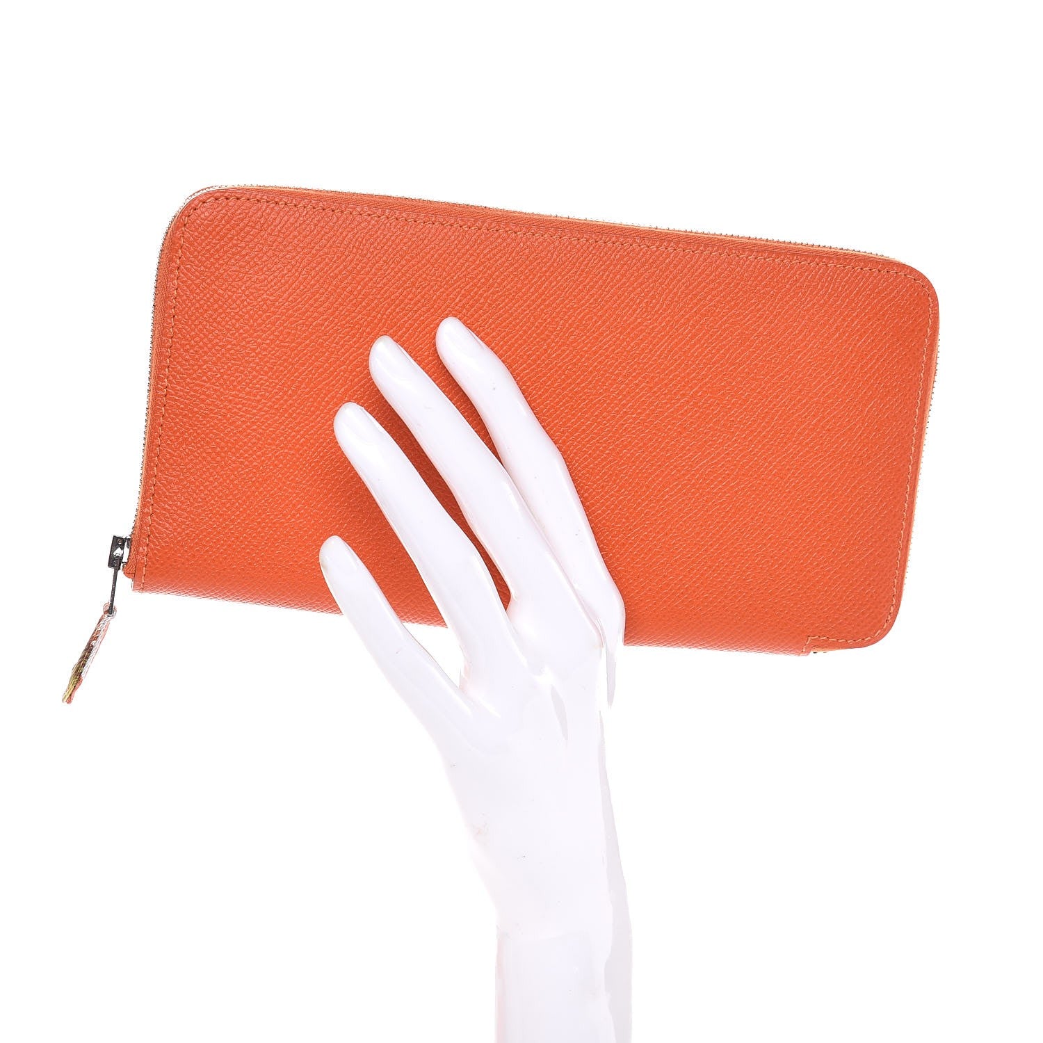Hermes Epsom Silk'In Wallet Feu Mangue 2 of 8