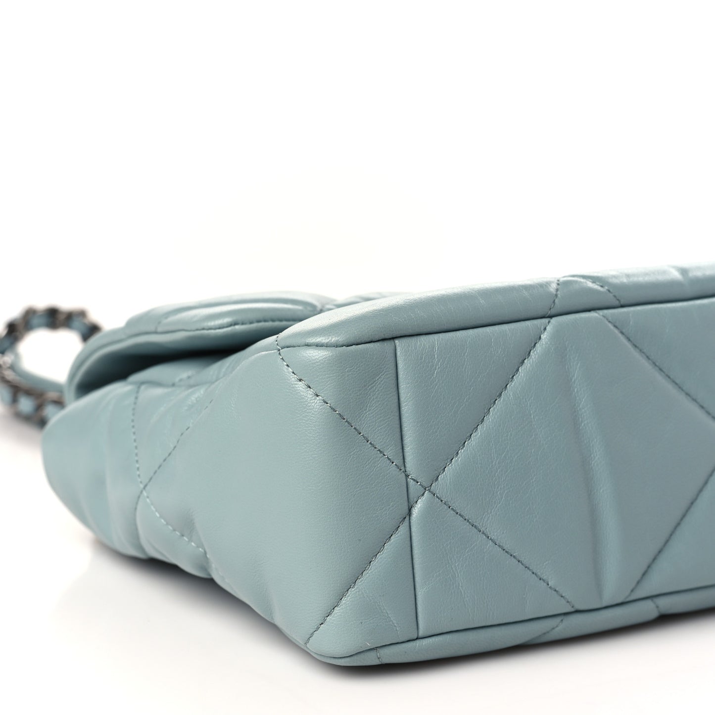 Goatskin Quilted Large Chanel 19 Flap Blue