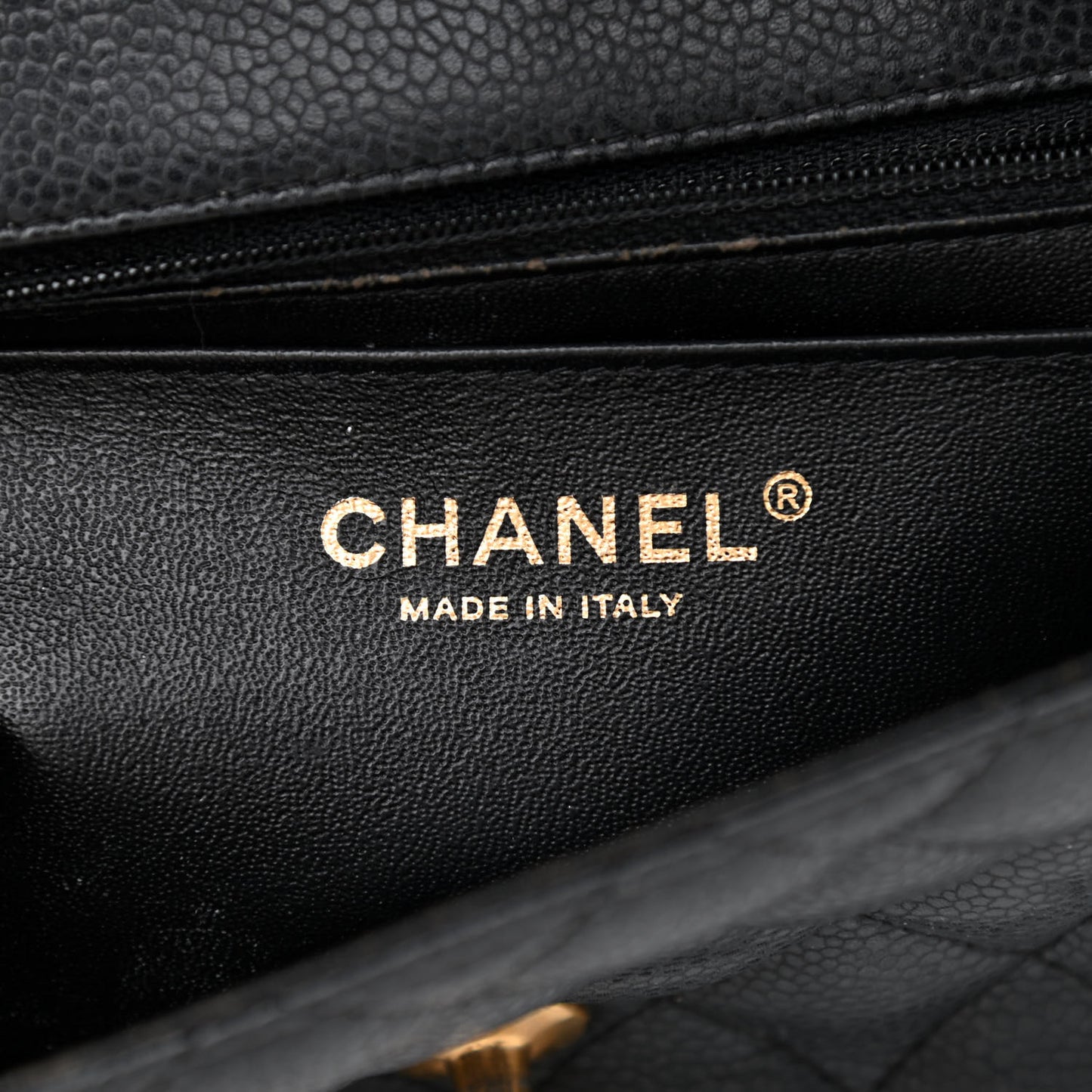 Caviar Quilted Mini Rectangular Flap Black