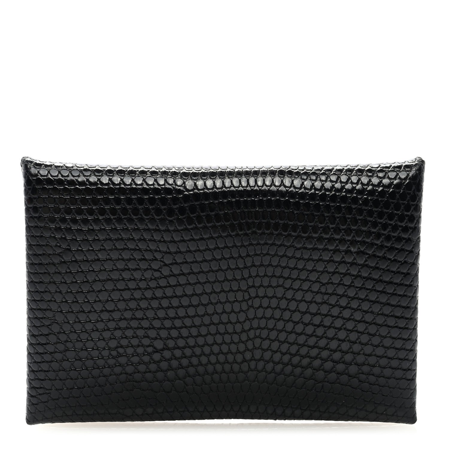 Hermes Lizard Calvi Card Case Black 1 of 6
