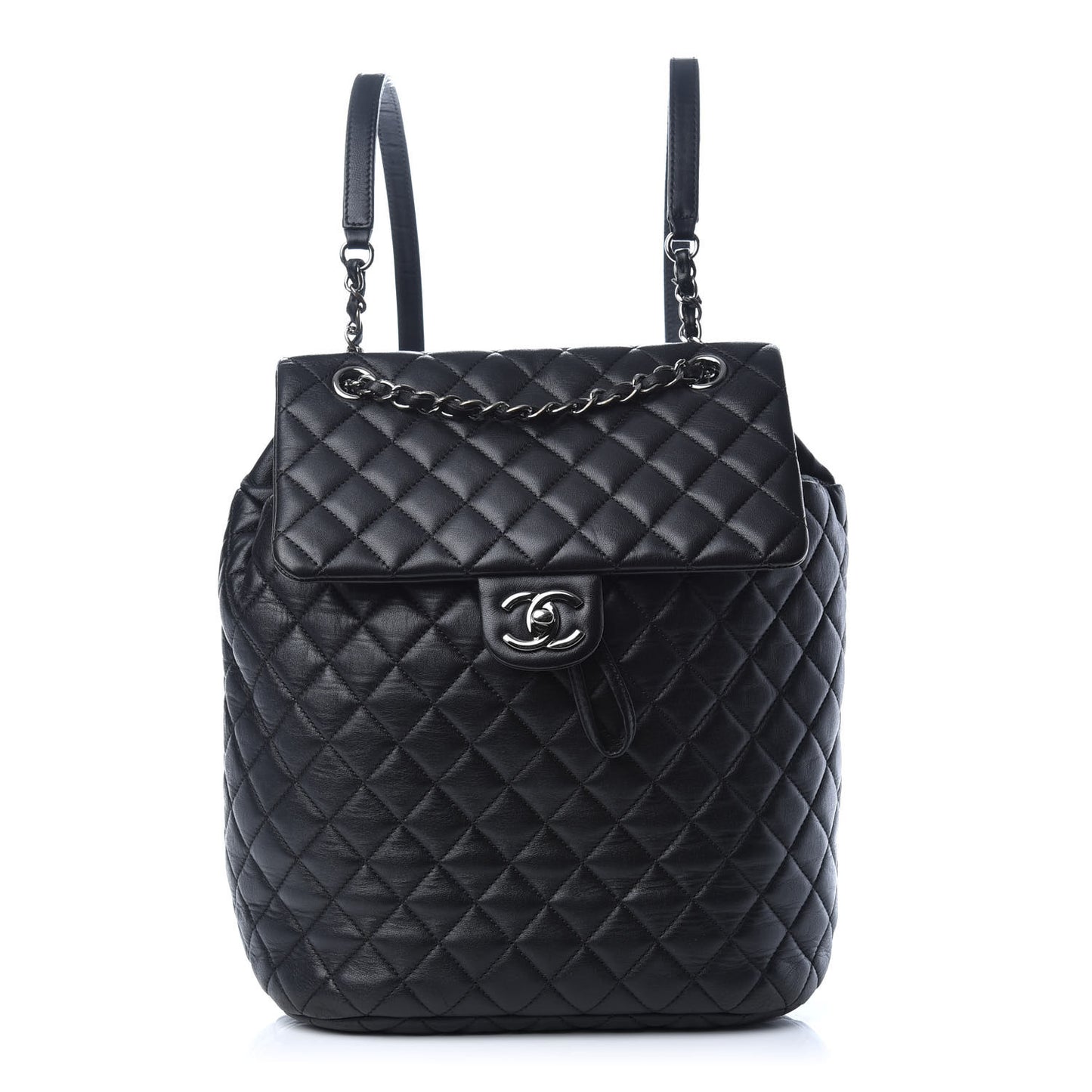 Lambskin Quilted Large Urban Spirit Backpack Black