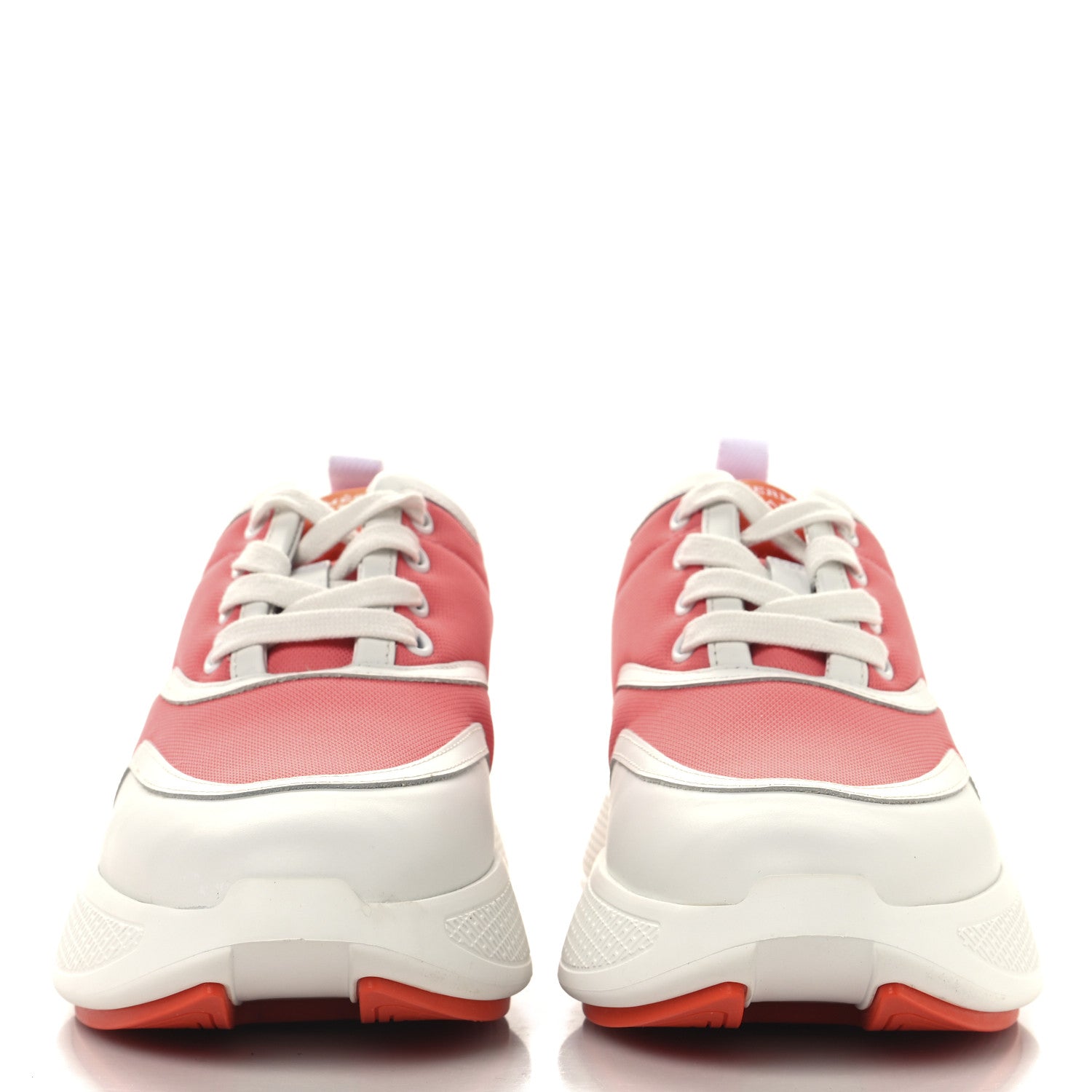 Hermes Mesh Calfskin Womens Giga Sneakers 37 Rose Du Desert White 3 of 10