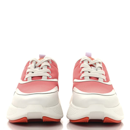 Hermes Mesh Calfskin Womens Giga Sneakers 37 Rose Du Desert White 3 of 10