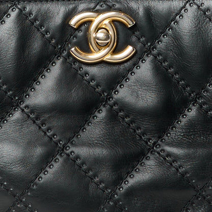 Chanel Calfskin Stitched Medium Retro Chain Tote Black 10 of 12
