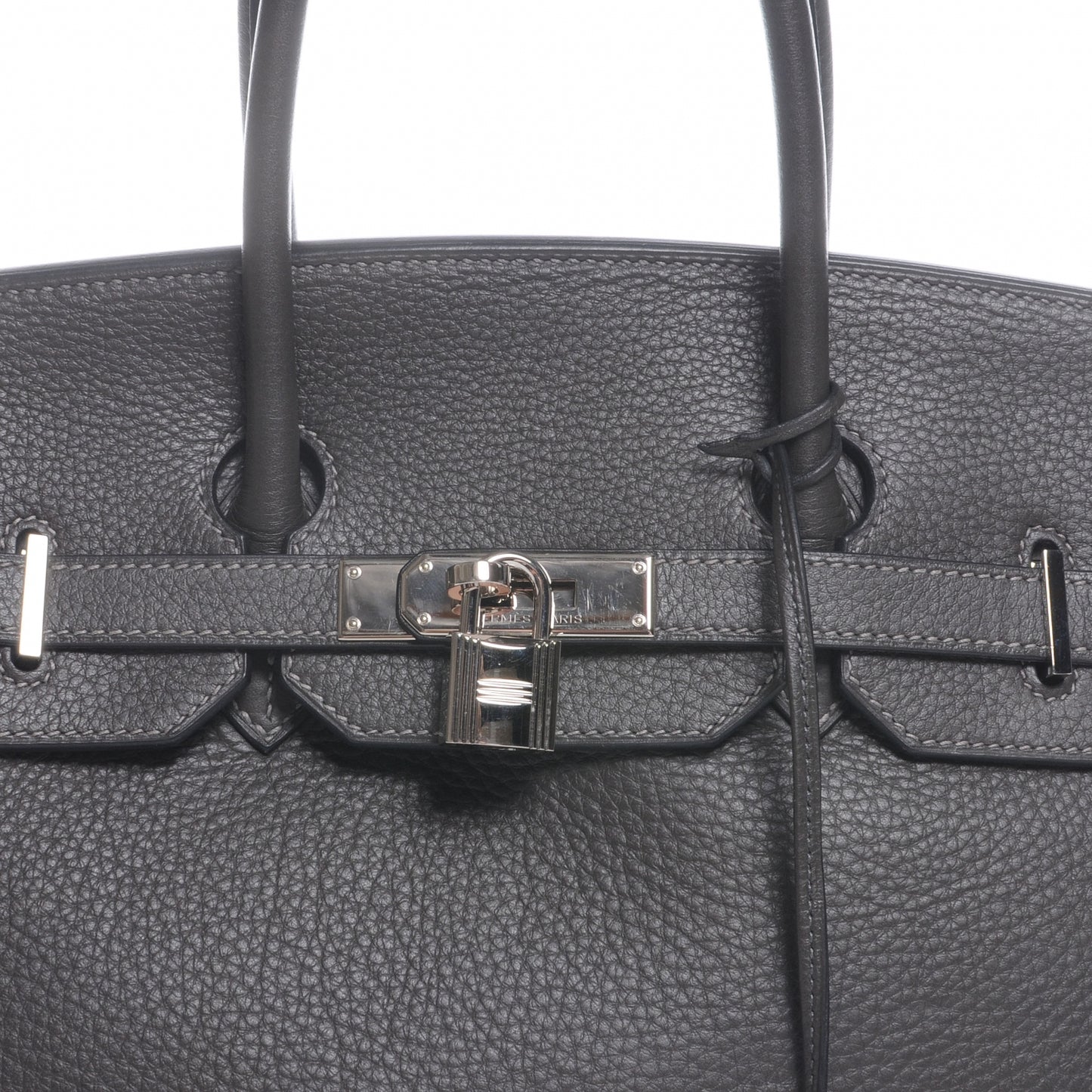 Taurillon Clemence Bi Color Horseshoe Birkin 35 Graphite Violet