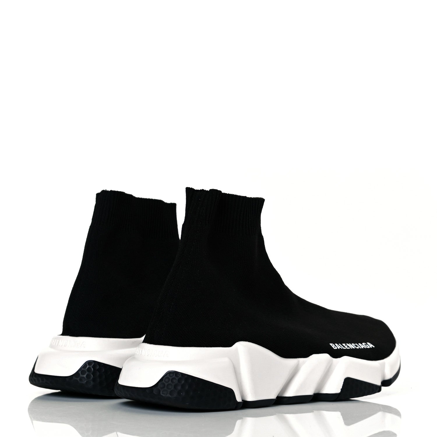 Balenciaga Neoprene Knit Womens Speed Sneakers 38 Black White 8 of 16