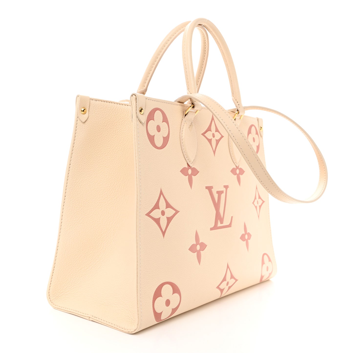 LOUIS VUITTON Empreinte Monogram Giant Onthego MM Creme Rose Trianon