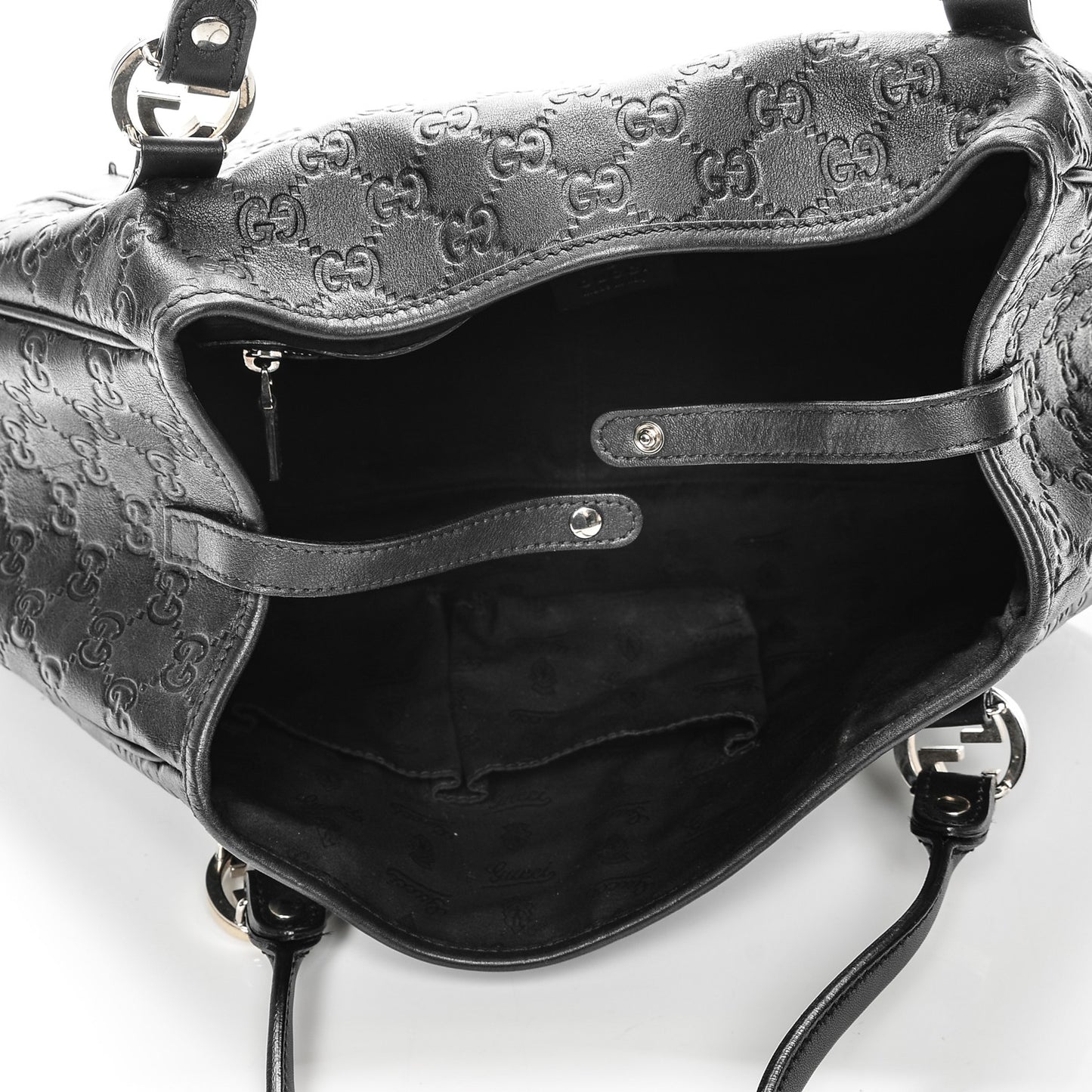 Guccissima Medium GG Twins Shoulder Bag Black