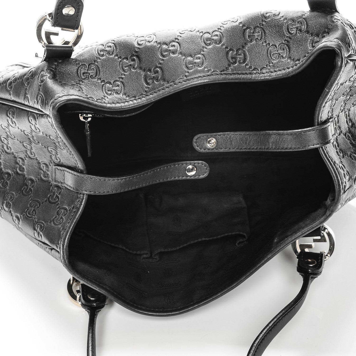 Gucci Guccissima Medium GG Twins Shoulder Bag Black 5 of 8
