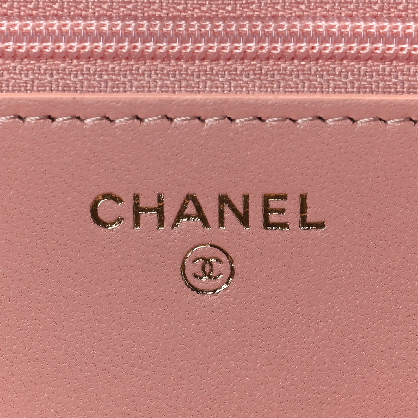 Lambskin Quilted Trendy CC Wallet On Chain WOC Pink