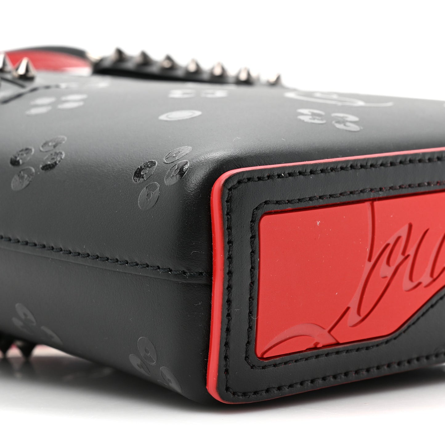 Calfskin Spikes Mini North South Cabata Tote Black