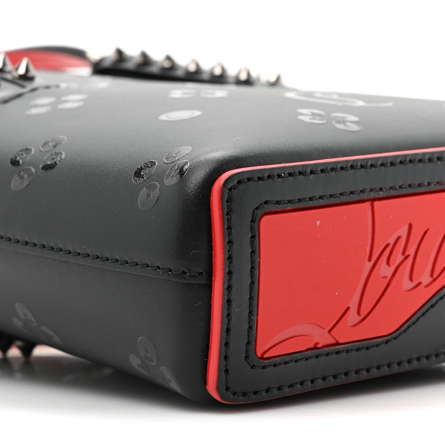 Christian Louboutin Calfskin Spikes Mini North South Cabata Tote Black 9 of 9