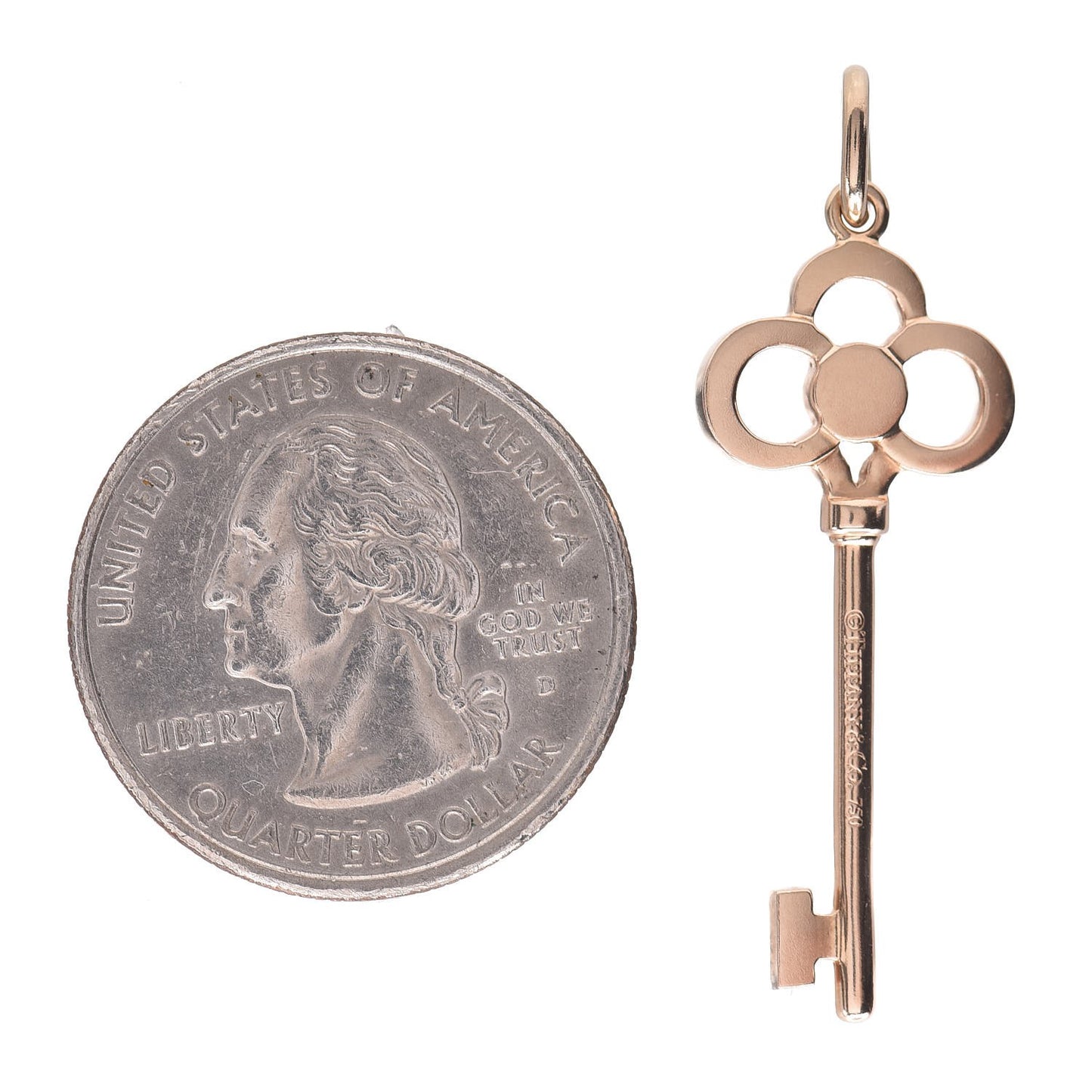 18K Rose Gold Diamond Crown Key Pendant