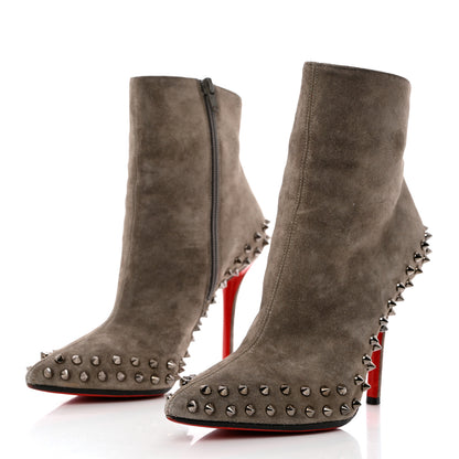 Christian Louboutin Veau Velours Willetta 100 Ankle Boots 36.5 Cendre Gun 3 of 10