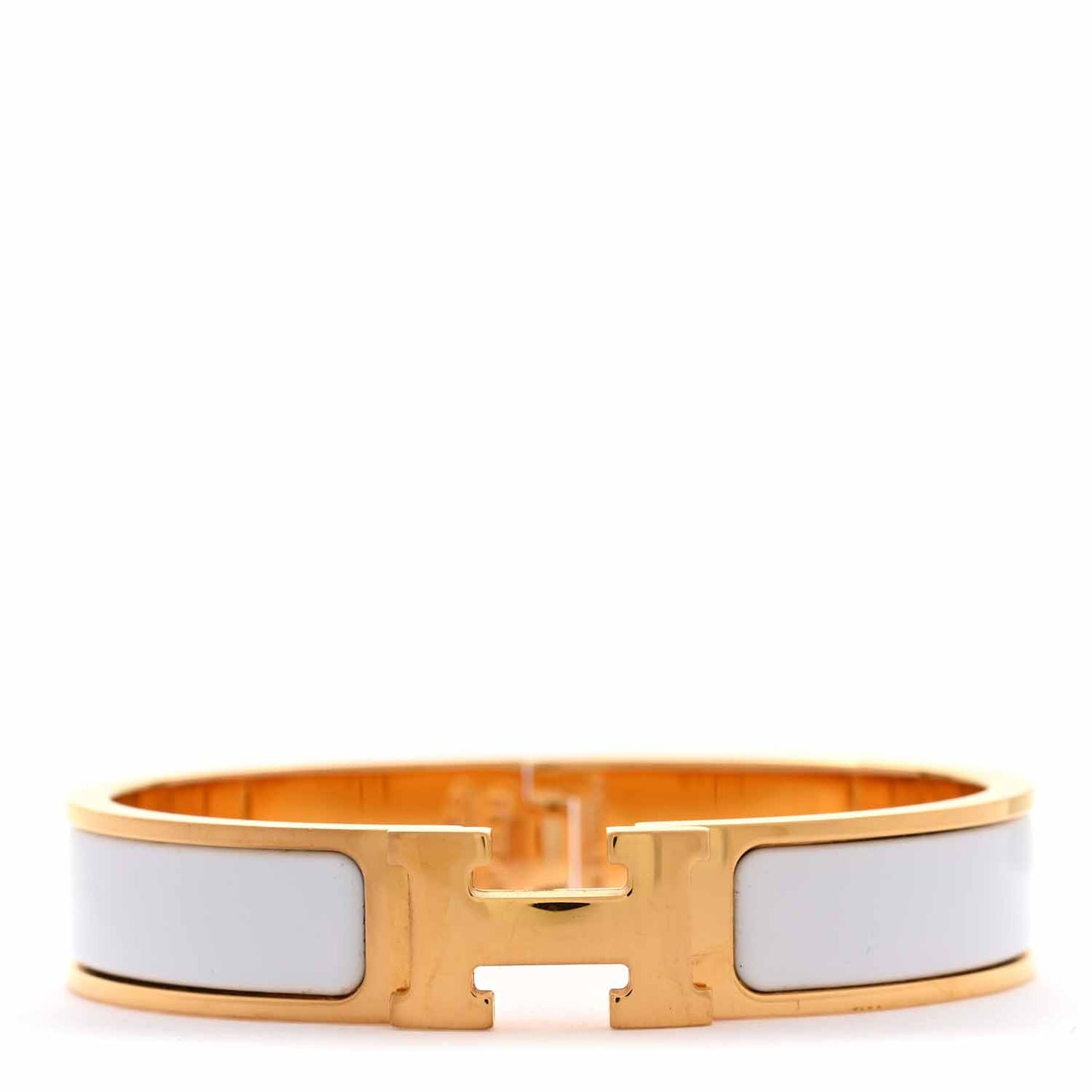 Enamel Narrow Clic Clac H Bracelet White