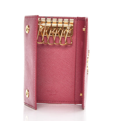 Prada Saffiano Metal 6 Key Holder Ibisco 5 of 7