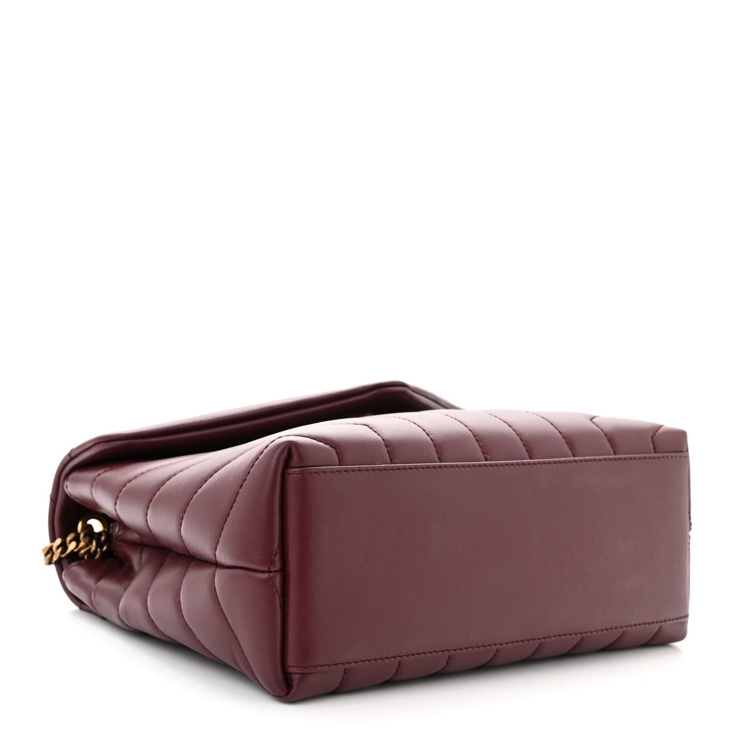 Saint Laurent Calfskin Y Quilted Monogram Small Loulou Chain Satchel Dark Legion Red 4 of 11