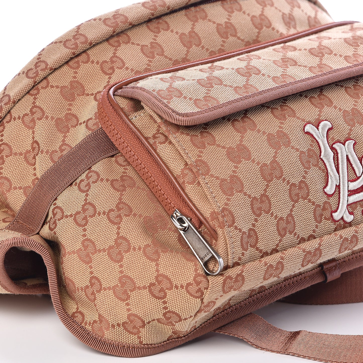 X MLB GG Monogram LA Dodgers Convertible Belt Bag Beige Ruggine Ivory