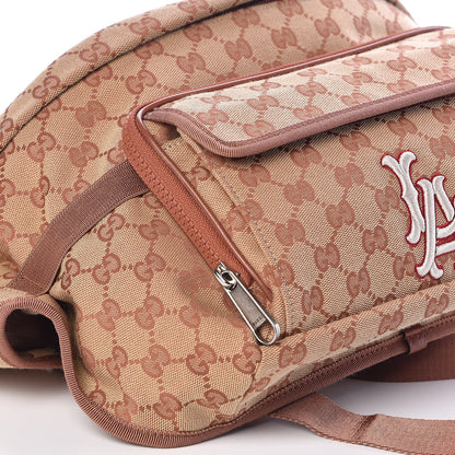 Gucci X MLB GG Monogram LA Dodgers Convertible Belt Bag Beige Ruggine Ivory 9 of 10