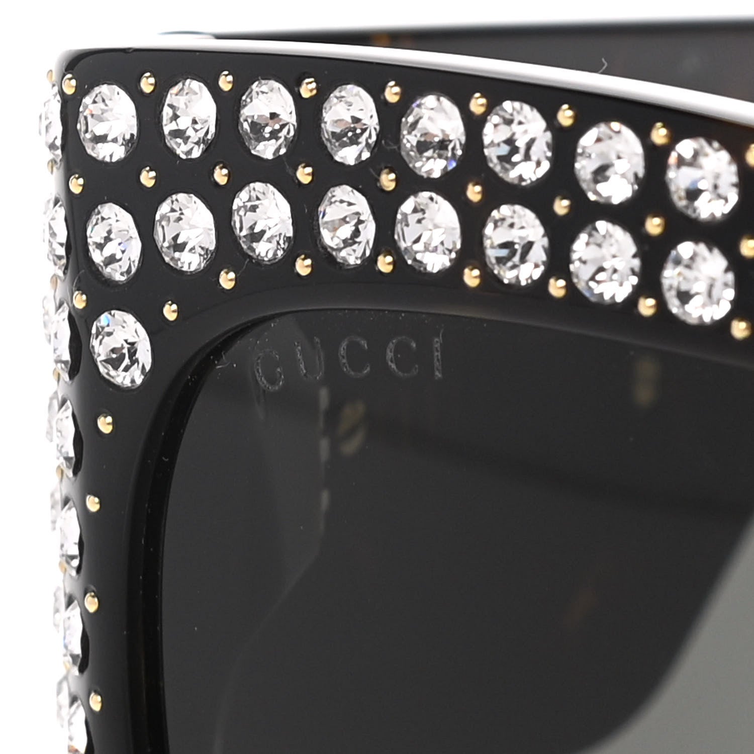 Gucci Acetate Crystal Oversize Hollywood Forever Sunglasses GG0144S Tortoiseshell 7 of 8