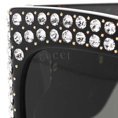 Gucci Acetate Crystal Oversize Hollywood Forever Sunglasses GG0144S Tortoiseshell 7 of 8