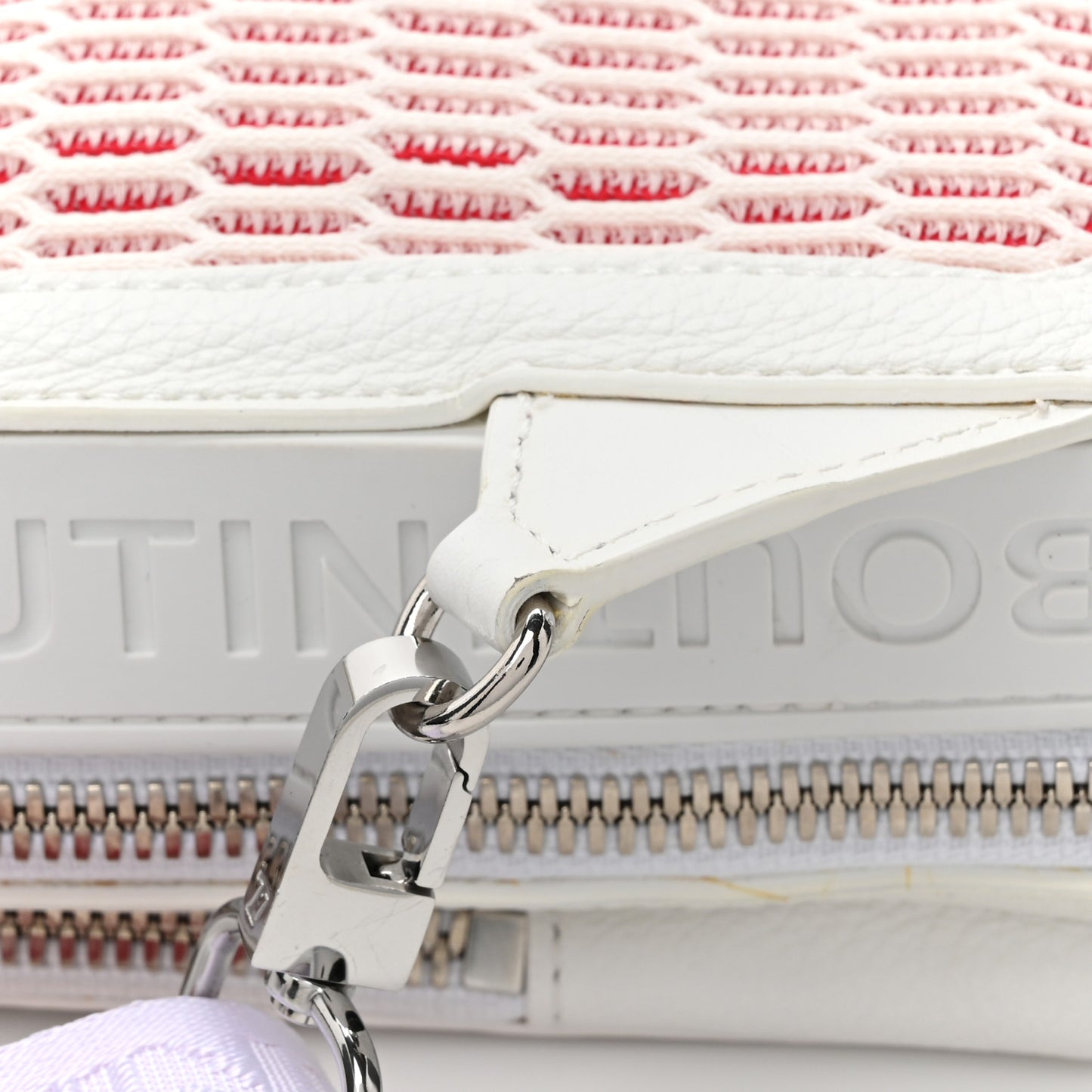 Calfskin Mens Loubifunk Spiked Bag White