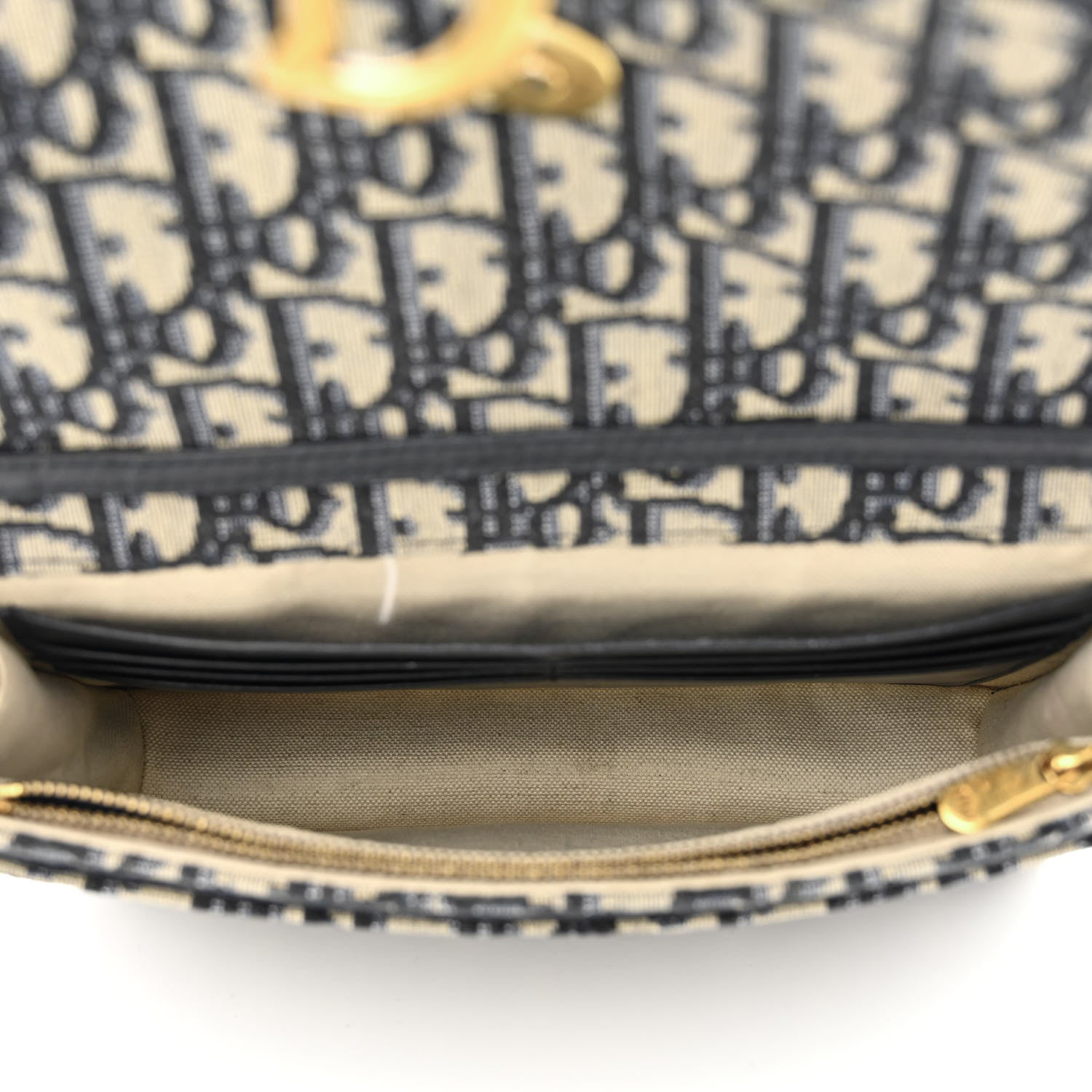 Christian Dior Oblique Saddle Chain Pouch Blue 5 of 17