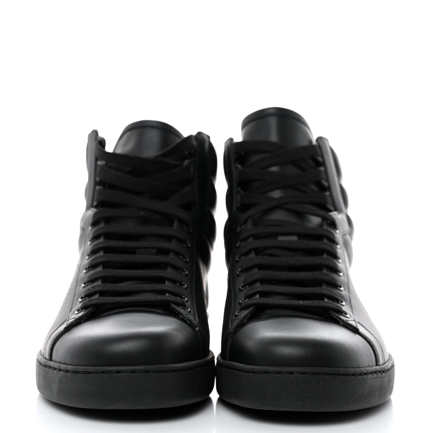 Calfskin Interlocking G Perforated Mens Ace High Top Sneakers 9.5 Black