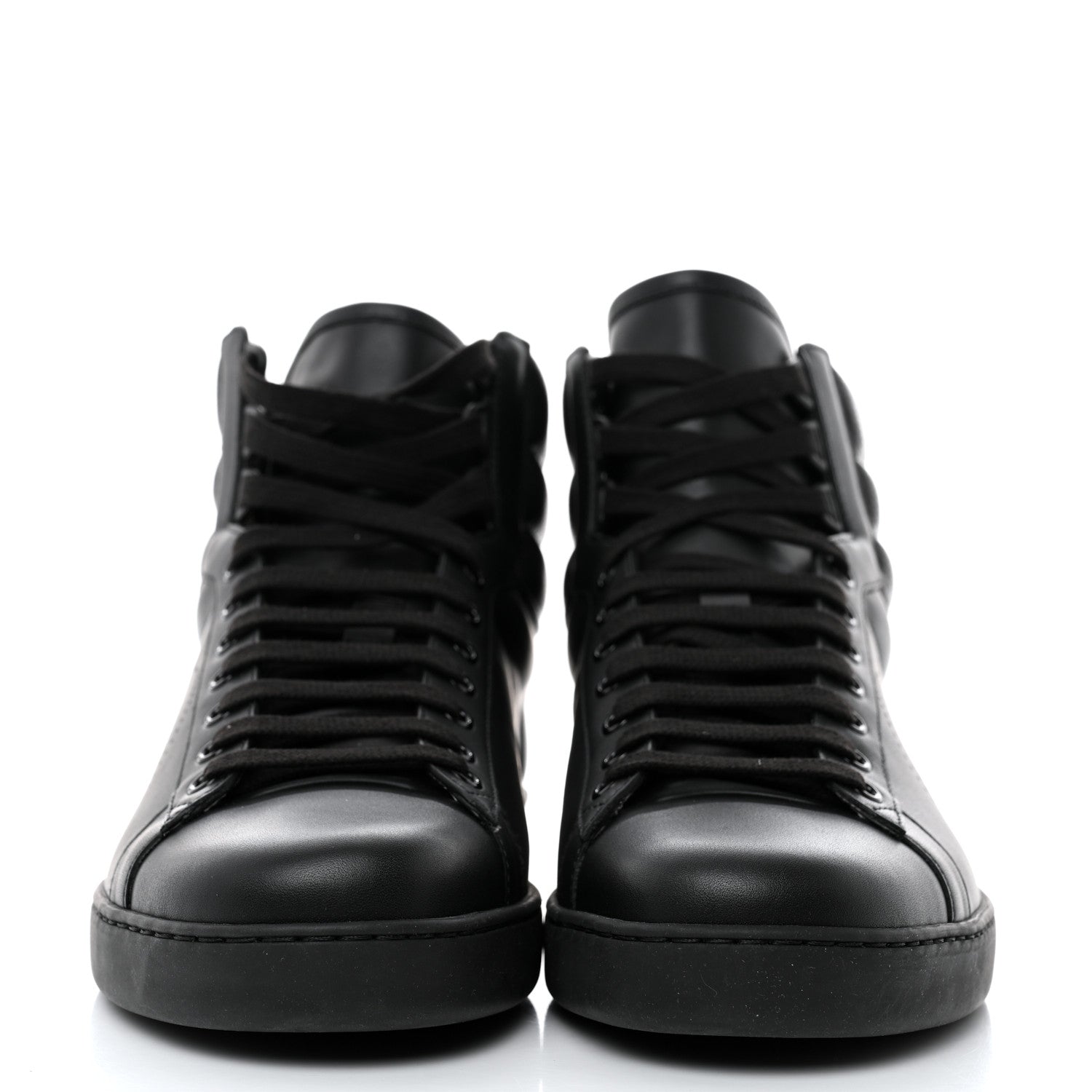 Gucci Calfskin Interlocking G Perforated Mens Ace High Top Sneakers 9.5 Black 2 of 9