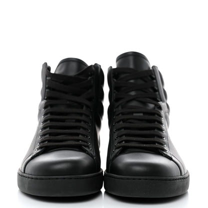 Gucci Calfskin Interlocking G Perforated Mens Ace High Top Sneakers 9.5 Black 2 of 9
