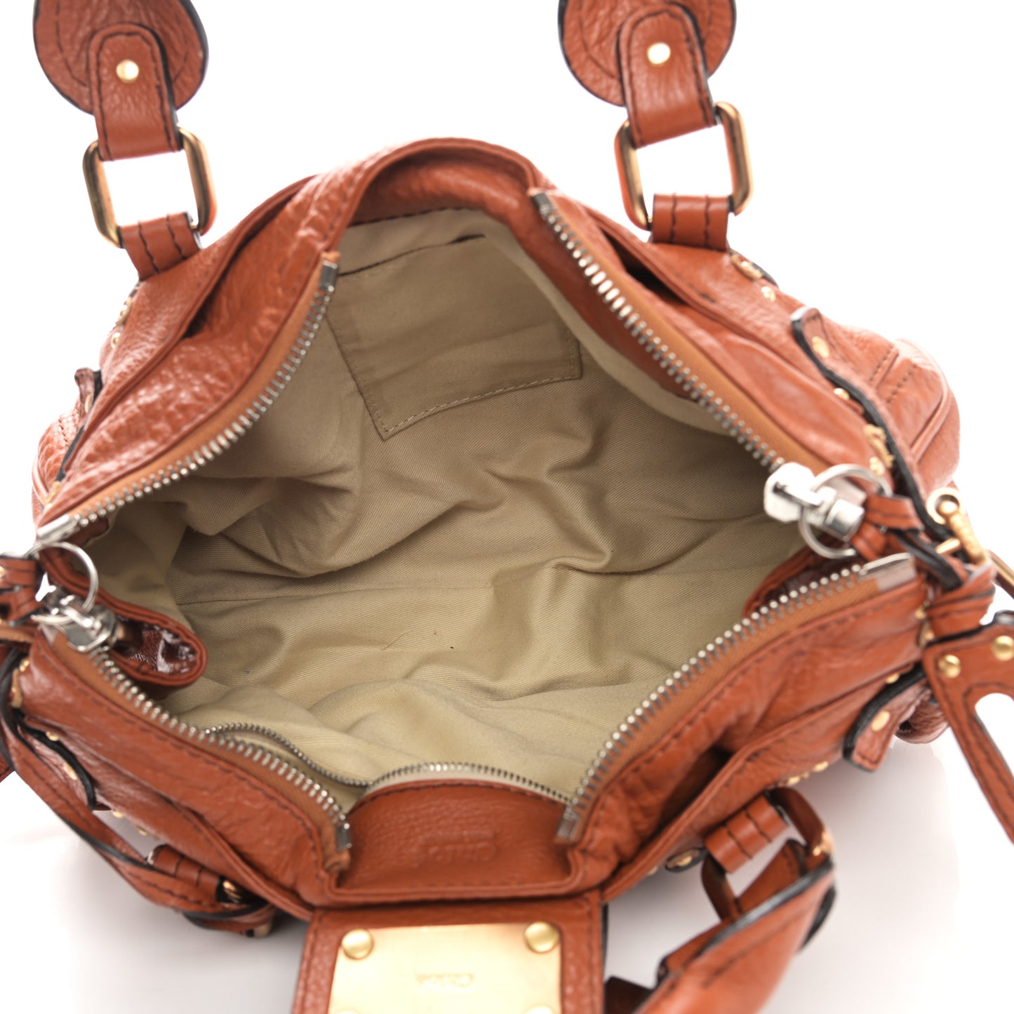 Calfskin Medium Paddington Satchel Tan
