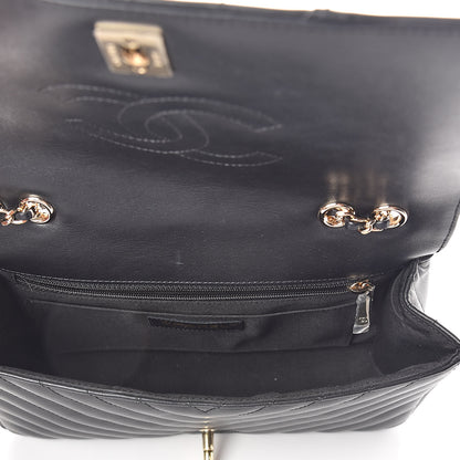 Chanel Calfskin Chevron Quilted Statement Flap Black 5 of 11