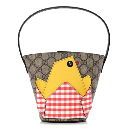 Gucci GG Supreme Monogram Childrens Chick Bucket Bag Black 1 of 9