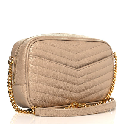 Saint Laurent Grain De Poudre Matelasse Monogram Mini Lou Camera Bag Dark Beige 3 of 11